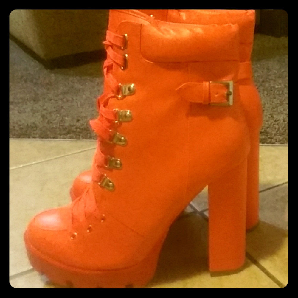 Platform high heel boots